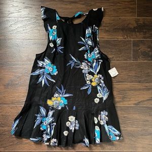 Free People Black Floral Mini Dress Size Small NWT